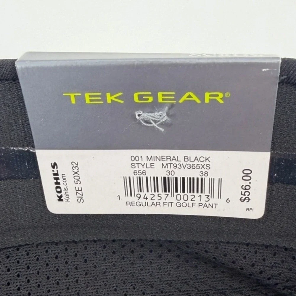 Tek Gear Mens‎ Big & Tall Golf Woven Pants Mineral Black 50x32 NEW